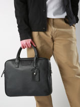 Leather Flandres Briefcase 1 Compartment Etrier Black flandres EFLA8251-vue-porte