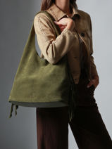 Shoulder Bag L Country Leather Etrier Green country ECOU154L-vue-porte